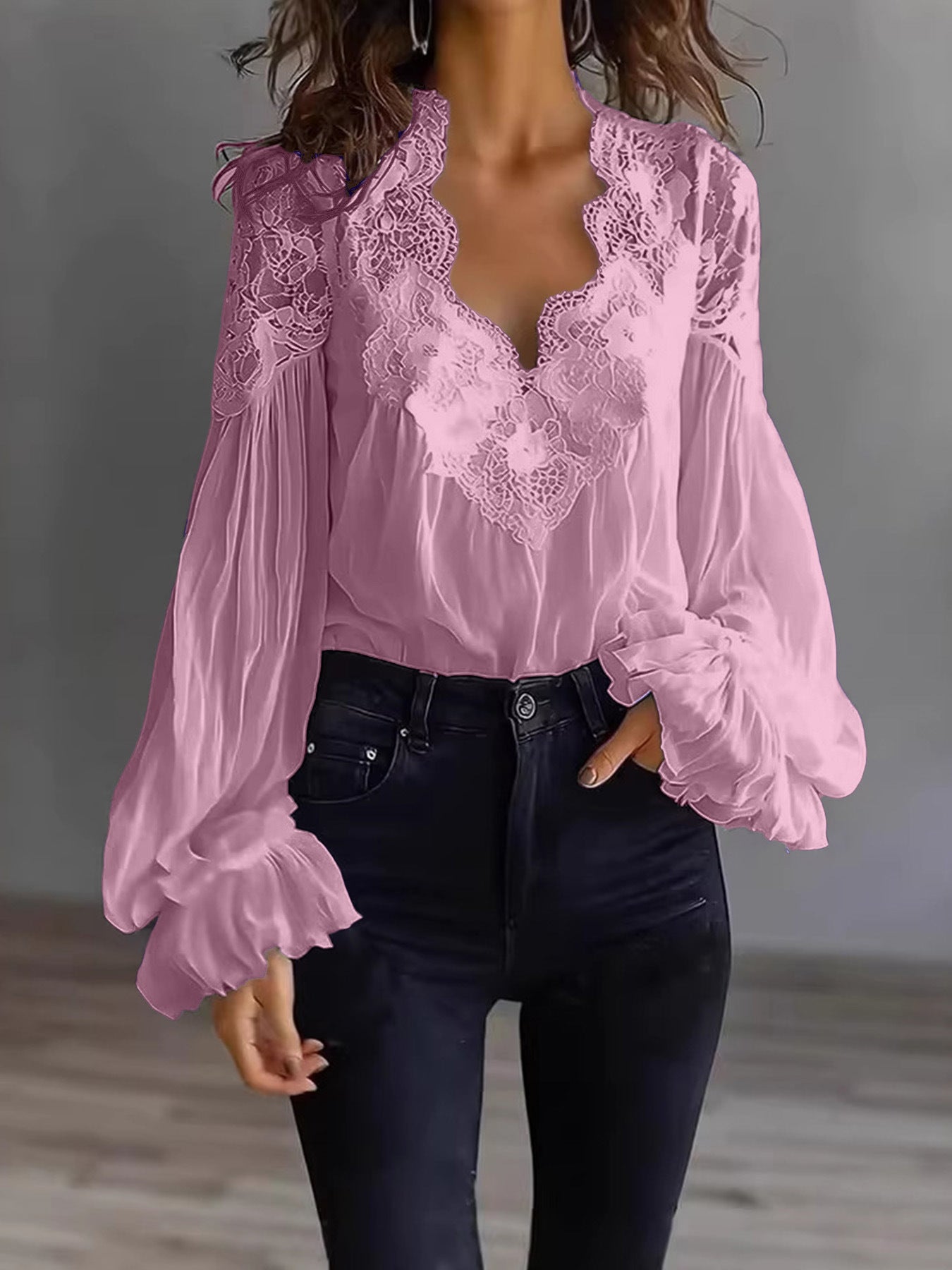 Lainey Puff Sleeve Pleated Ruffle Shirt
