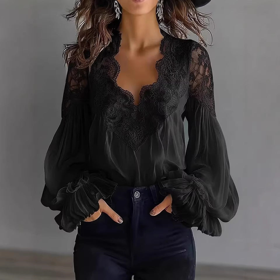Lainey Puff Sleeve Pleated Ruffle Shirt