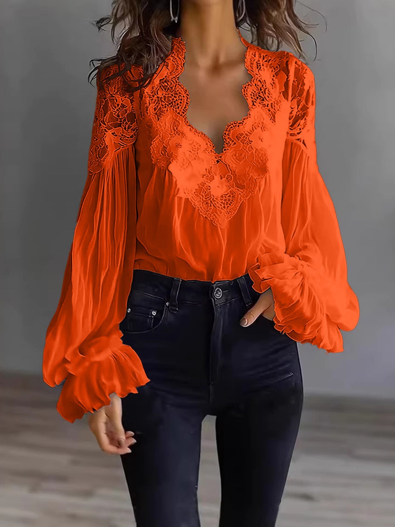Lainey Puff Sleeve Pleated Ruffle Shirt