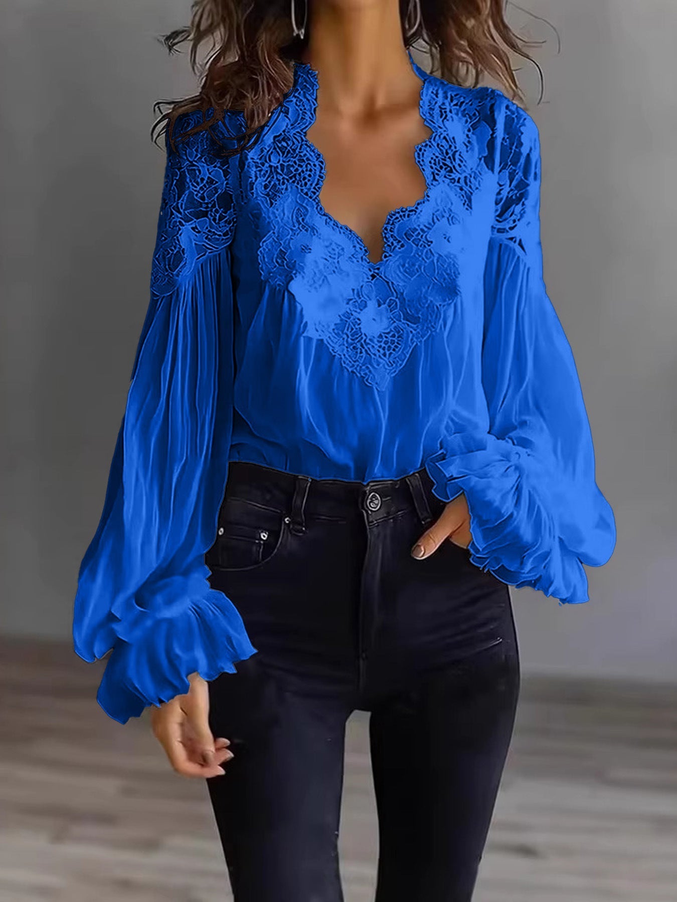 Lainey Puff Sleeve Pleated Ruffle Shirt
