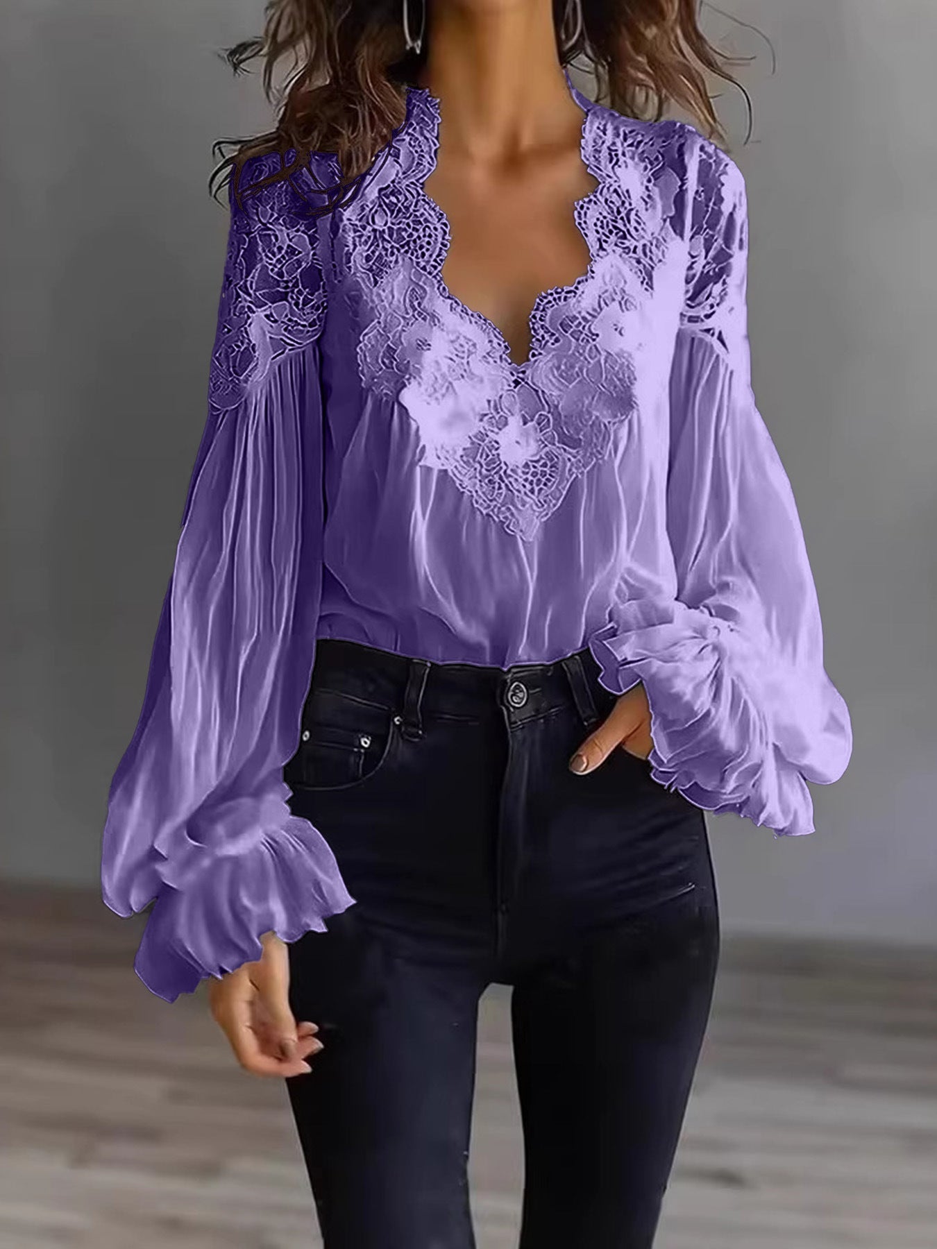 Lainey Puff Sleeve Pleated Ruffle Shirt